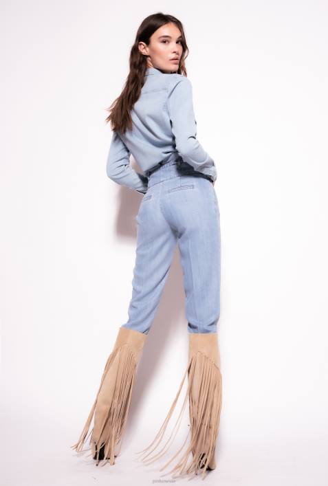 Jeans | Pinko Leichte Wäsche Bustier-Hose aus Lyocell-TwillZ4ZP861