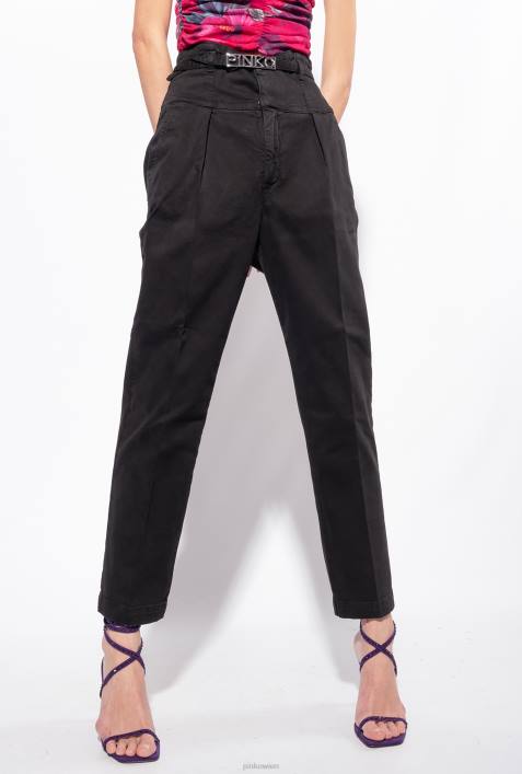 Jeans | Pinko Limousine schwarz Hose im Bustier-Stil mit GürtelZ4ZP860