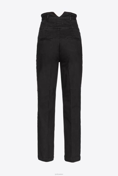 Jeans | Pinko Limousine schwarz Hose im Bustier-Stil mit GürtelZ4ZP860