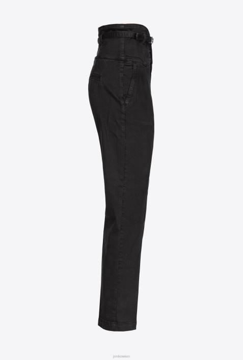 Jeans | Pinko Limousine schwarz Hose im Bustier-Stil mit GürtelZ4ZP860