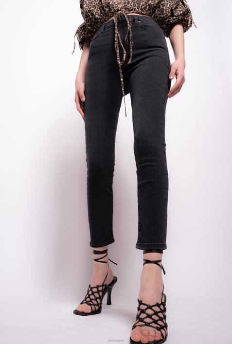 Jeans | Pinko Limousine schwarz Röhrenjeans mit Love Birds-GürtelZ4ZP891