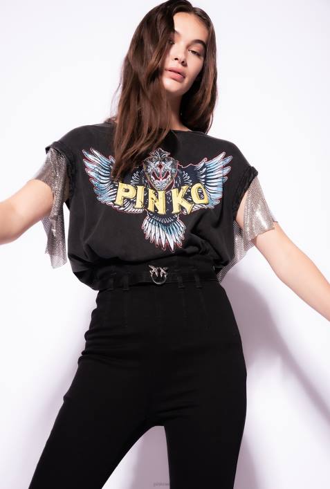 Jeans | Pinko Limousine schwarz Slim-Fit-Jeggings mit Schlitz am SaumZ4ZP722
