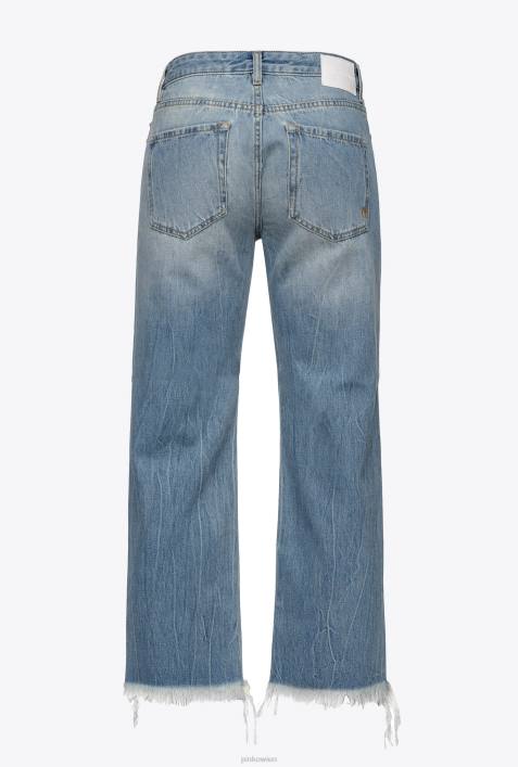 Jeans | Pinko Mittlere Vintage-Waschung Ausgestellte Jeans mit SchnürdetailZ4ZP847
