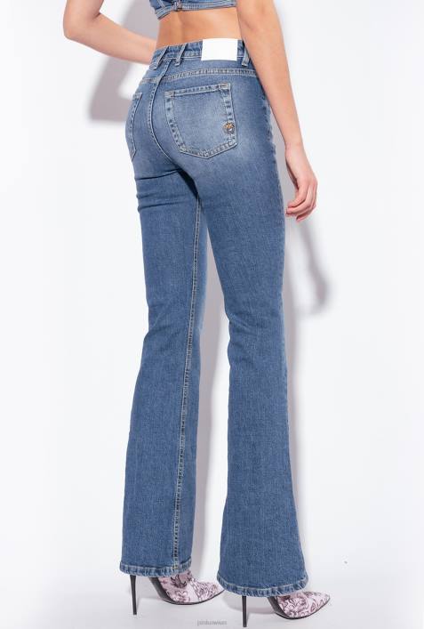 Jeans | Pinko Mittlere Vintage-Waschung Schlagjeans mit SchnürungZ4ZP818