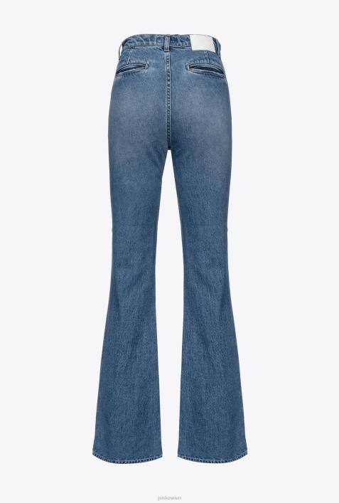 Jeans | Pinko Mittlere Vintage-Waschung Schlagjeans mit SchnürungZ4ZP818