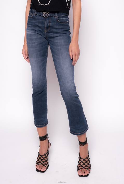Jeans | Pinko Mostrinblau Bootcut-Jeans mit Love Birds-GürtelZ4ZP895