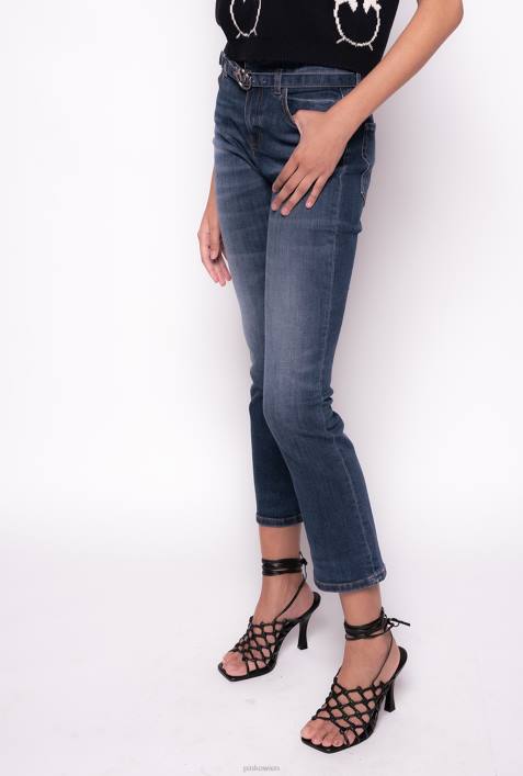 Jeans | Pinko Mostrinblau Bootcut-Jeans mit Love Birds-GürtelZ4ZP895