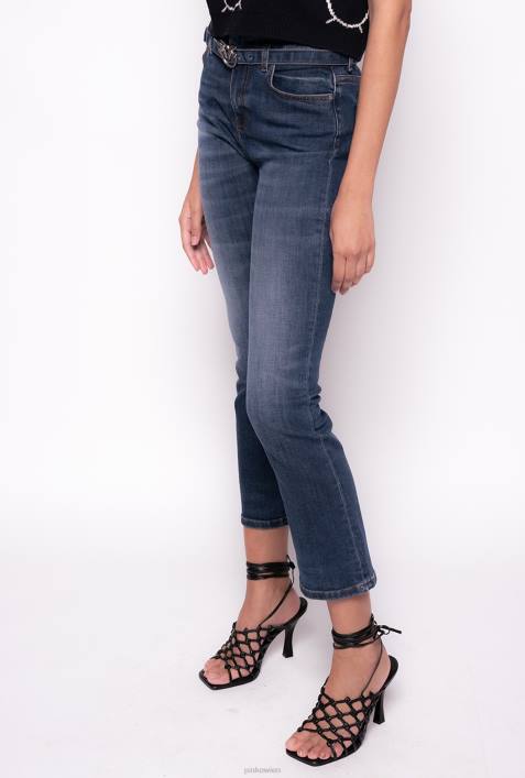 Jeans | Pinko Mostrinblau Bootcut-Jeans mit Love Birds-GürtelZ4ZP895