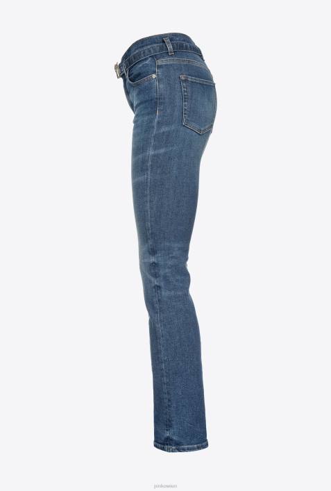 Jeans | Pinko Mostrinblau Bootcut-Jeans mit Love Birds-GürtelZ4ZP895