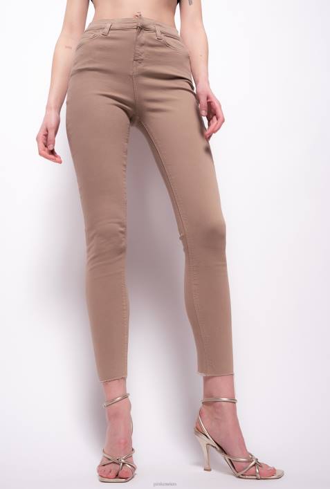 Jeans | Pinko Rizinusbeige Röhrenhose mit Love Birds-GürtelZ4ZP896