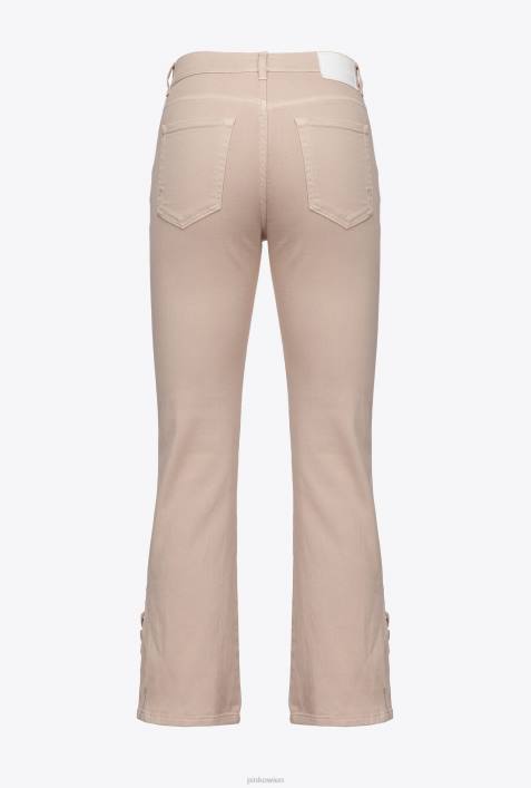 Jeans | Pinko Rugby-Beige Bootcut-Hose mit Schnürung untenZ4ZP816