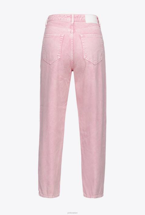 Jeans | Pinko blasses Rosa Mom-Fit-Hose im Used-LookZ4ZP874