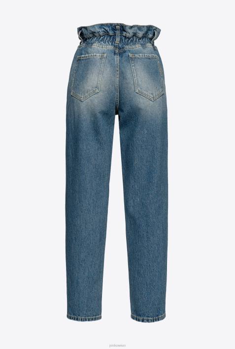 Jeans | Pinko dolp. Porzellanblau Mom-Fit-Jeans aus authentischem 90er-Jahre-DenimZ4ZP875