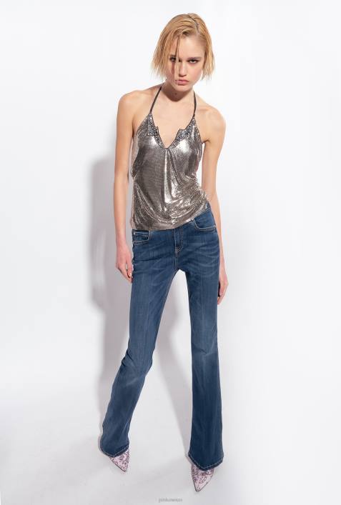 Jeans | Pinko dunkle mittlere Waschung Ausgestellte Jeans aus Superstretch-DenimZ4ZP869