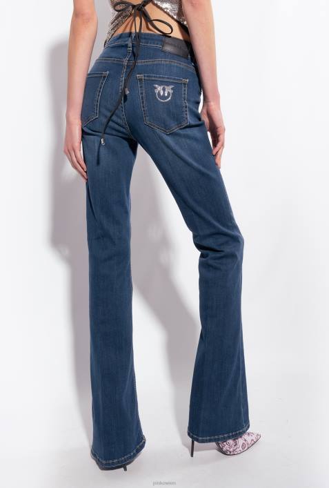 Jeans | Pinko dunkle mittlere Waschung Ausgestellte Jeans aus Superstretch-DenimZ4ZP869