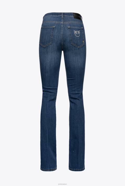 Jeans | Pinko dunkle mittlere Waschung Ausgestellte Jeans aus Superstretch-DenimZ4ZP869