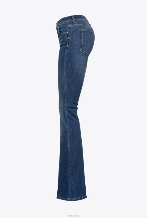 Jeans | Pinko dunkle mittlere Waschung Ausgestellte Jeans aus Superstretch-DenimZ4ZP869