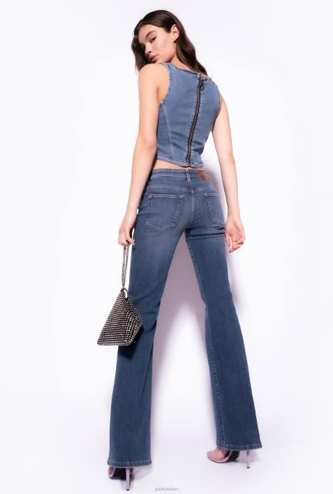 Jeans | Pinko dunkle mittlere Waschung Ausgestellte Jeans mit niedriger TailleZ4ZP863