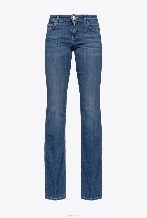 Jeans | Pinko dunkle mittlere Waschung Ausgestellte Jeans mit niedriger TailleZ4ZP863