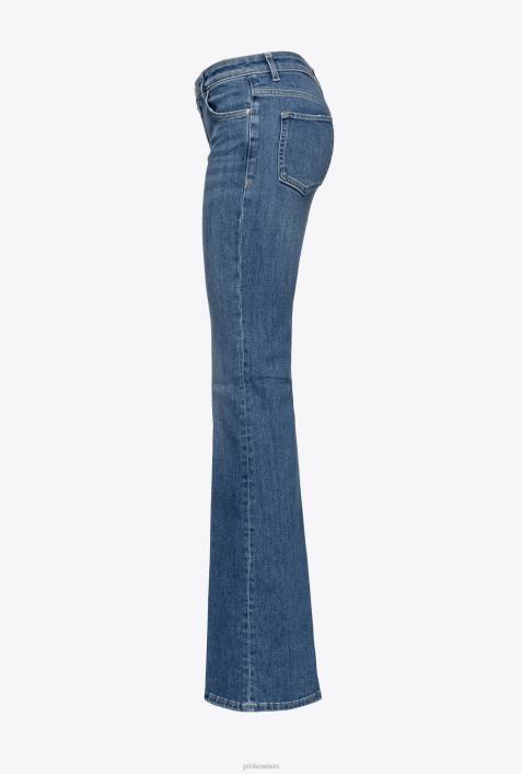 Jeans | Pinko dunkle mittlere Waschung Ausgestellte Jeans mit niedriger TailleZ4ZP863