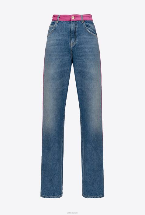 Jeans | Pinko hellblau/fuchsia Jeans mit SatinZ4ZP855