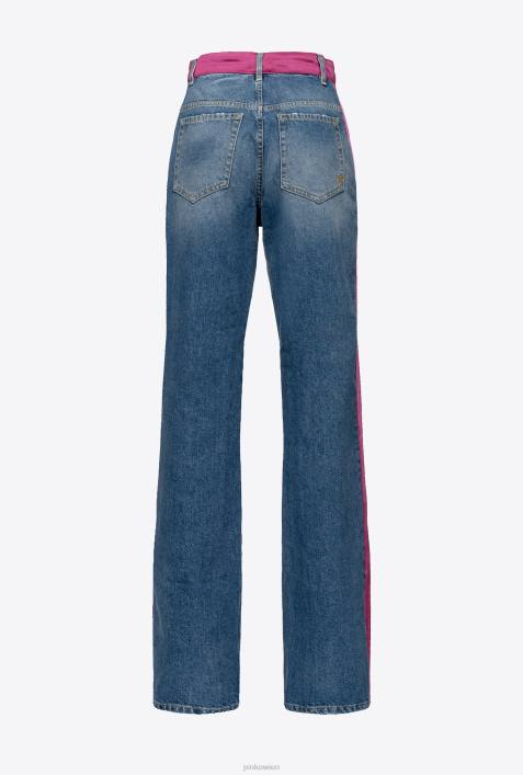 Jeans | Pinko hellblau/fuchsia Jeans mit SatinZ4ZP855