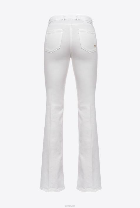 Jeans | Pinko helles Weiss Ausgestellte Bull-Hose aus Baumwolle mit weitem BeinZ4ZP858