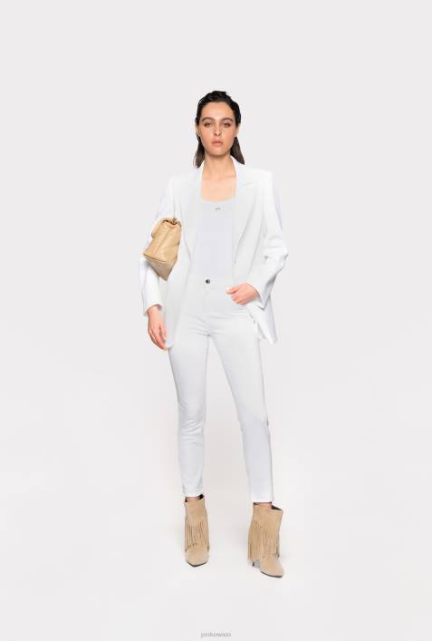Jeans | Pinko helles Weiss Röhrenjeans aus dehnbarem DenimZ4ZP882