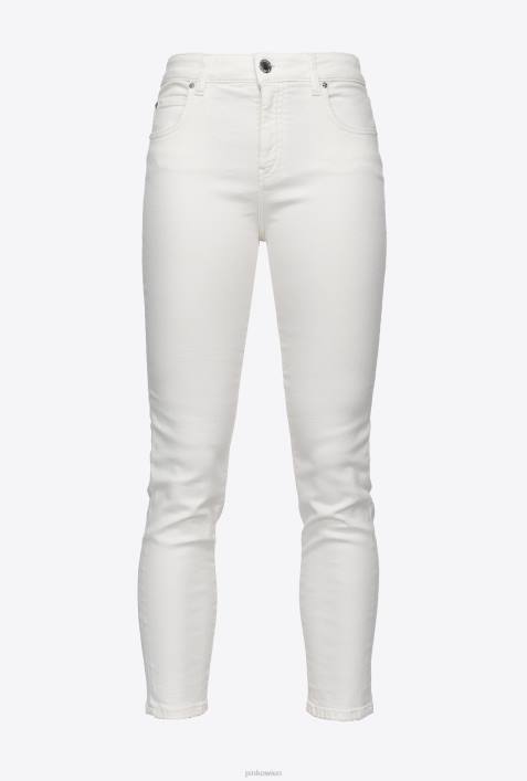 Jeans | Pinko helles Weiss Röhrenjeans aus dehnbarem DenimZ4ZP882
