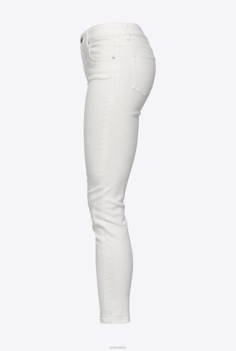 Jeans | Pinko helles Weiss Röhrenjeans aus dehnbarem DenimZ4ZP882