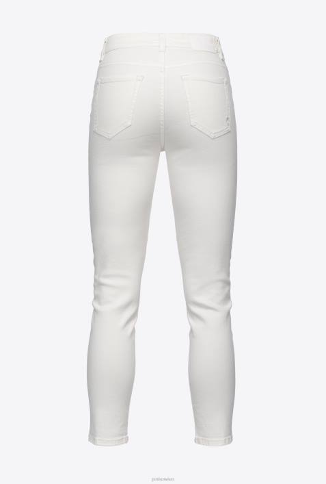 Jeans | Pinko helles Weiss Röhrenjeans aus dehnbarem DenimZ4ZP882