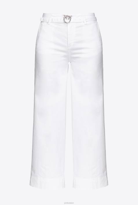 Jeans | Pinko helles Weiss Schlaghose mit GürtelZ4ZP793