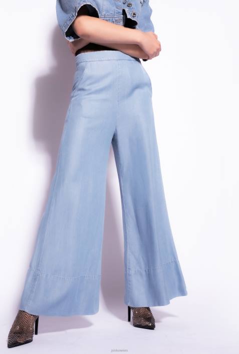 Jeans | Pinko leichte Bleichwäsche Jeans mit weitem Bein aus Denim und LyocellZ4ZP730