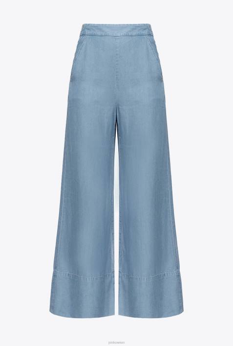Jeans | Pinko leichte Bleichwäsche Jeans mit weitem Bein aus Denim und LyocellZ4ZP730
