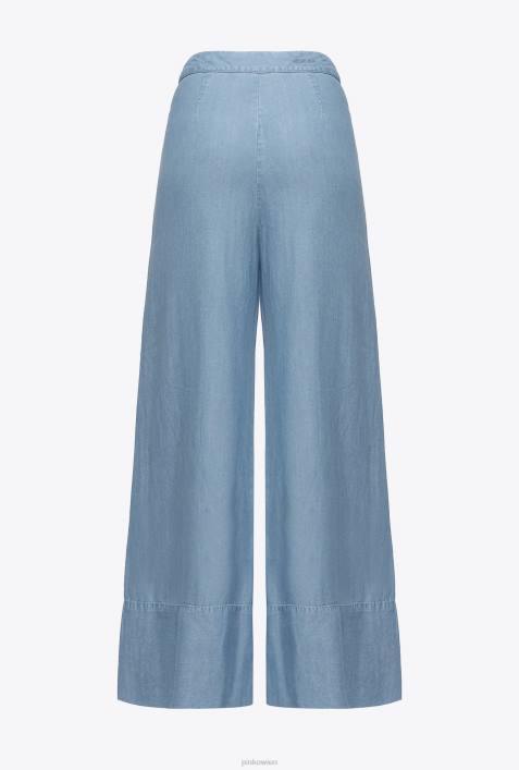 Jeans | Pinko leichte Bleichwäsche Jeans mit weitem Bein aus Denim und LyocellZ4ZP730