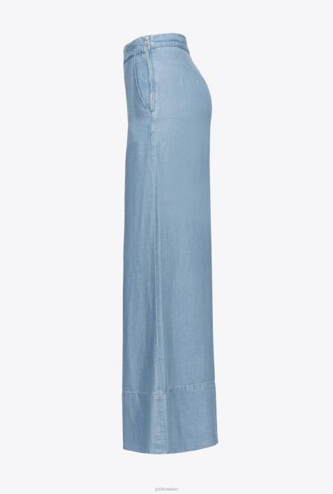 Jeans | Pinko leichte Bleichwäsche Jeans mit weitem Bein aus Denim und LyocellZ4ZP730