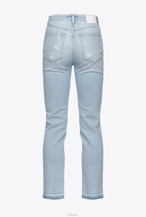 Jeans | Pinko leichte Bleichwäsche Slim-Jeans aus Denim mit Riss- und RissdetailZ4ZP893