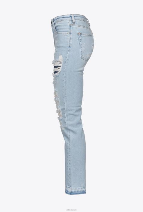 Jeans | Pinko leichte Bleichwäsche Slim-Jeans aus Denim mit Riss- und RissdetailZ4ZP893