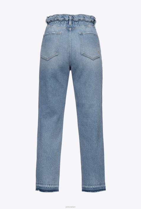 Jeans | Pinko leichte Vintage-Waschung Mom-Fit-Jeans im Vintage-Stil mit GürtelZ4ZP864