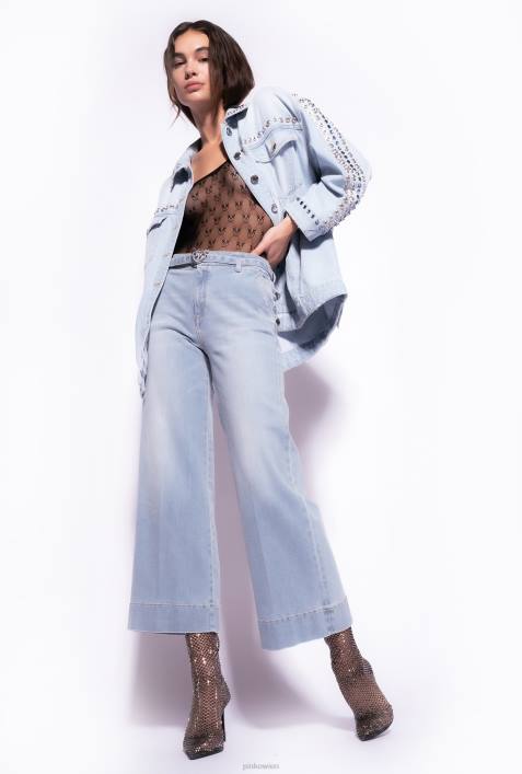 Jeans | Pinko leichte Vintage-Waschung Schlagjeans mit GürtelZ4ZP865
