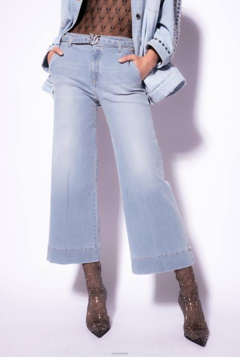 Jeans | Pinko leichte Vintage-Waschung Schlagjeans mit GürtelZ4ZP865