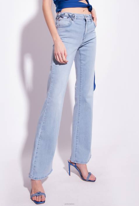 Jeans | Pinko leichte Vintage-Waschung Schlagjeans mit SchnürungZ4ZP854