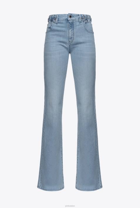 Jeans | Pinko leichte Vintage-Waschung Schlagjeans mit SchnürungZ4ZP854
