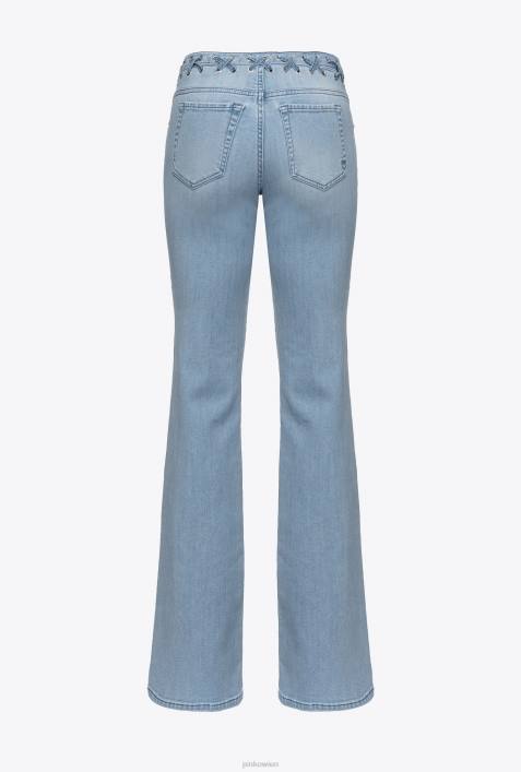 Jeans | Pinko leichte Vintage-Waschung Schlagjeans mit SchnürungZ4ZP854