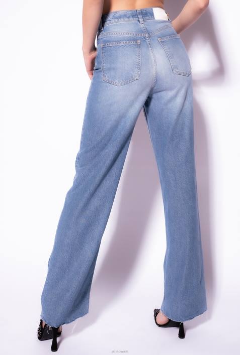 Jeans | Pinko leichte bis mittlere Steinwäsche Jeans mit weitem Bein und hoher TailleZ4ZP850