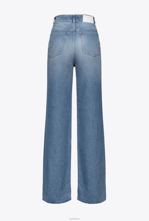 Jeans | Pinko leichte bis mittlere Steinwäsche Jeans mit weitem Bein und hoher TailleZ4ZP850