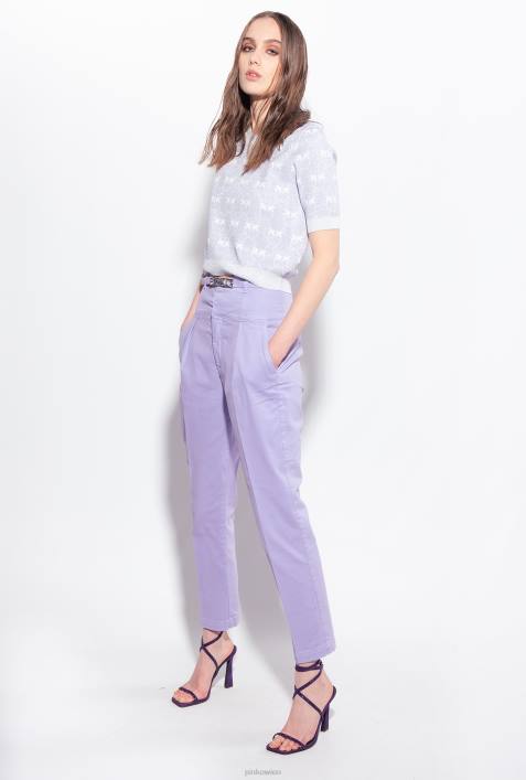 Jeans | Pinko lila Hose im Bustier-Stil mit GürtelZ4ZP859