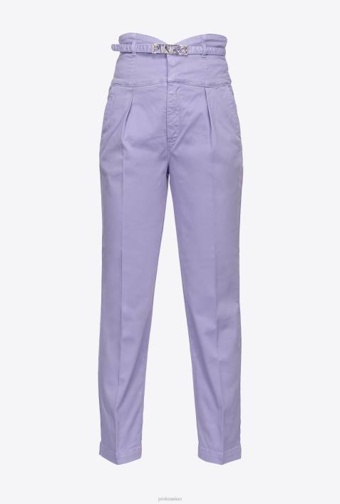Jeans | Pinko lila Hose im Bustier-Stil mit GürtelZ4ZP859