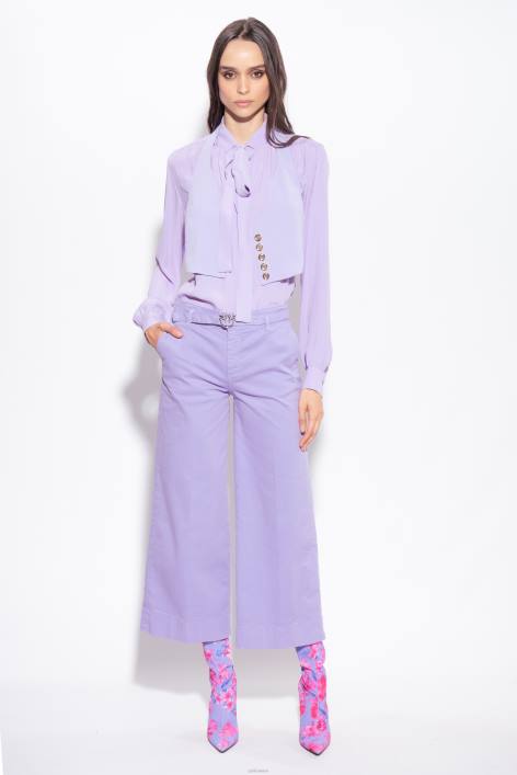 Jeans | Pinko lila Schlaghose mit GürtelZ4ZP792