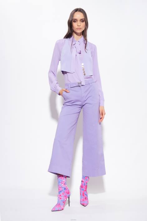 Jeans | Pinko lila Schlaghose mit GürtelZ4ZP792